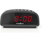 NEDIS Digital-Schreibtisch-Wecker mit LED-Anzeige, schwarz, ohne Snooze-Funktion