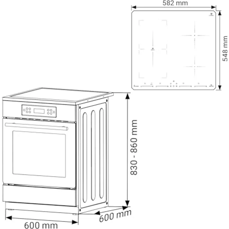 KKT KOLBE SH6313IND, Backofen und Induktionskochfeld mit 10 Heizfunktionen, 58 cm SUPERKERAMIK®-Oberfläche und TouchSelect Sensortasten – Bild 7