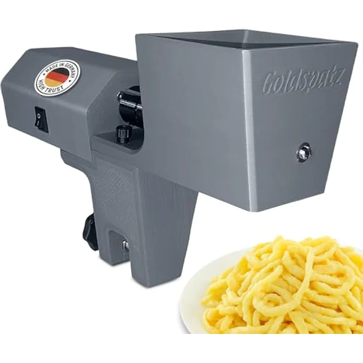 Goldspatz Profi MAX Plus, elektrische Spätzlemaschine mit Elektromotor, Edelstahlkurbel & Klemme - für bis zu 200 Portionen pro Tag - Made in Germany – Bild 1