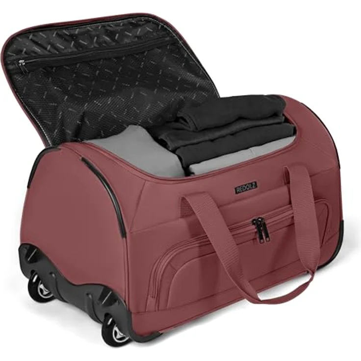 Redolz Duffle Essentials 2 Rollen Reisetasche, 37 cm, rosa, 80 l mit arretierbarem Griff und Reißverschlussfächern – Bild 2