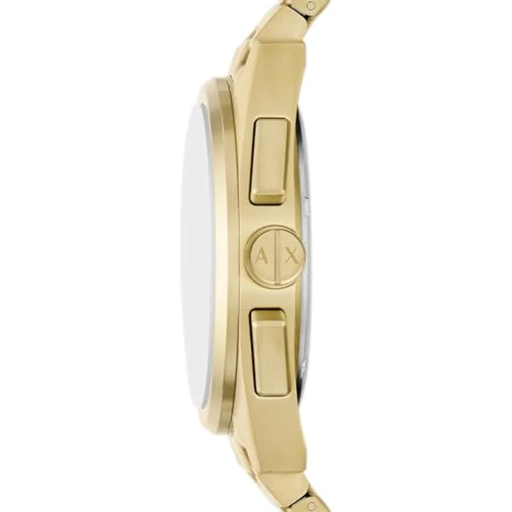 Armani Exchange Herren Analog Quarz Uhr mit Edelstahl Armband AX2863, 42mm Gehäuse, rotes Zifferblatt, goldfarben – Bild 2