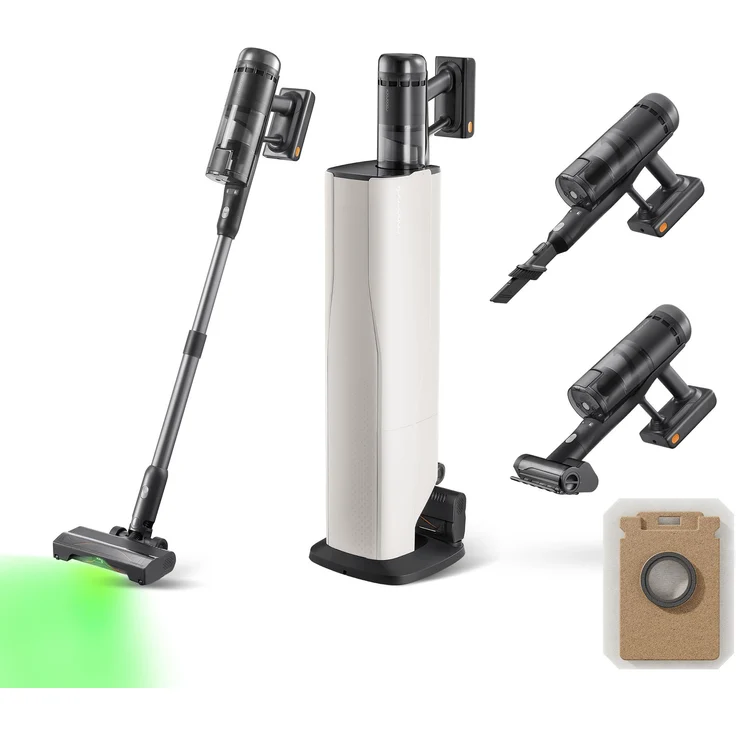 Roborock H60 Hub Ultra, Akku Staubsauger mit Absaugstation, 210AW Saugleistung, 90 Min. Laufzeit, kabellos