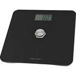 ProfiCare® Personenwaage ohne Batterie, Waage mit Messbereich von 5g – 180 kg und großem LCD-Display, Personenwaage digital mit kinetischer Energie und Glasoberfläche – PC-PW 3112 schwarz