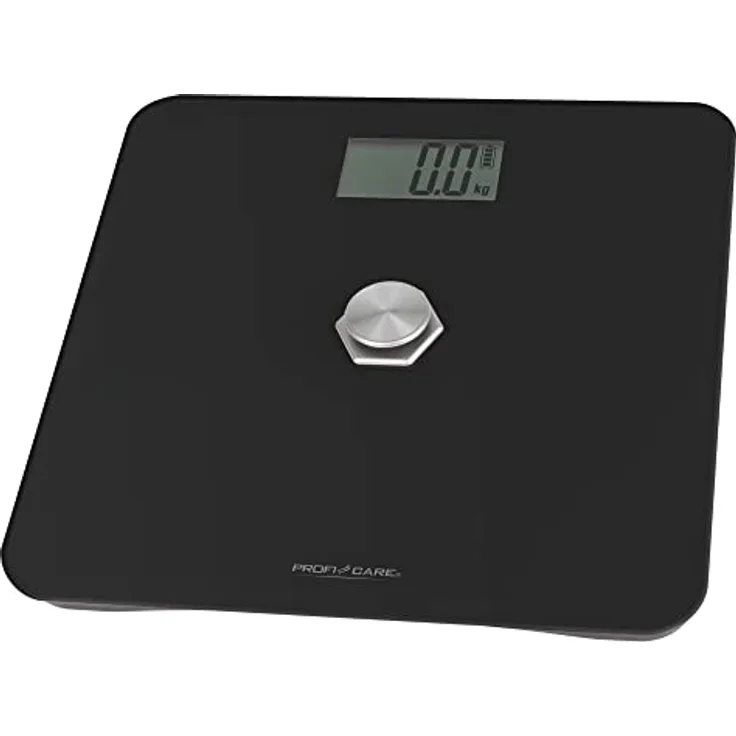 ProfiCare® Personenwaage ohne Batterie, Waage mit Messbereich von 5g – 180 kg und großem LCD-Display, Personenwaage digital mit kinetischer Energie und Glasoberfläche – PC-PW 3112 schwarz