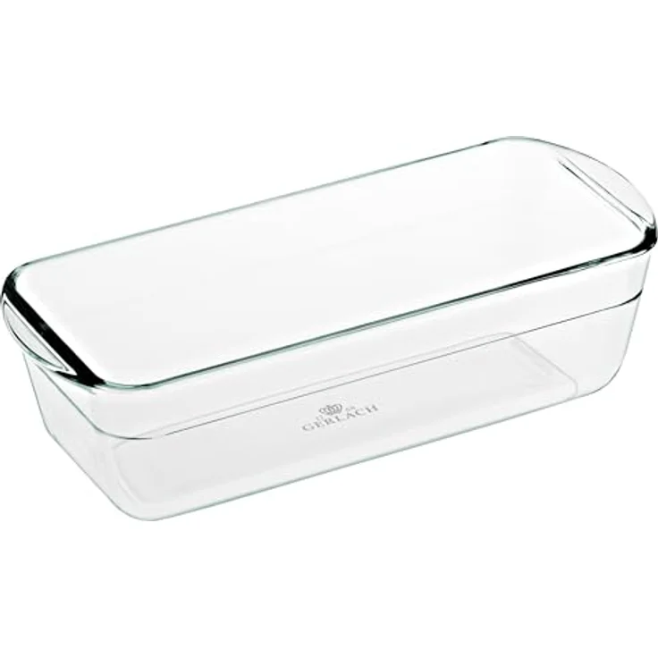 Gerlach 1760 Kastenform Flow, 1,5 l hitzebeständiges Borosilikatglas, rechteckig 25 x 11 cm, spülmaschinenfest und mikrowellengeeignet – Bild 1