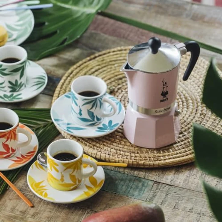BIALETTI Espressokocher Primavera Rainbow 3, für 3 Tassen, hochwertiges Aluminiumgehäuse, hitzebeständig – Bild 4
