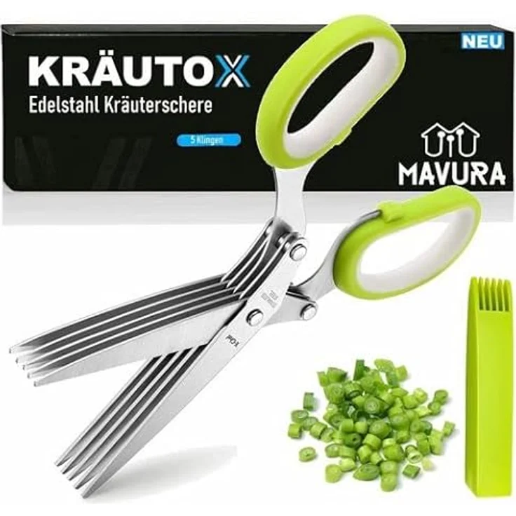 KRÄUTOX Kräuter Schere Schnittlauchschere Petersilienschneider – Bild 1