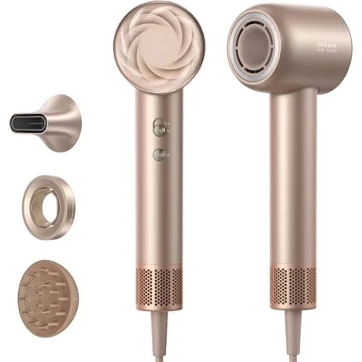 DREAME Hair Glory Mix, High-Speed-Haartrockner mit 3 magnetischen Düsen, NTC-Temperaturregelung, 300.000.000 negative Ionen/cm³, 110.000 U/min Motor, leichtes Design mit 336 g, Gold – Bild 1