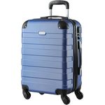 Monzana® Koffer Essential Größe XL, Hartschalen-Reisekoffer mit 120 Liter Volumen, 4 gummierten Rollen, Kantenschutz, Schloss und Gel-Griffen, blau