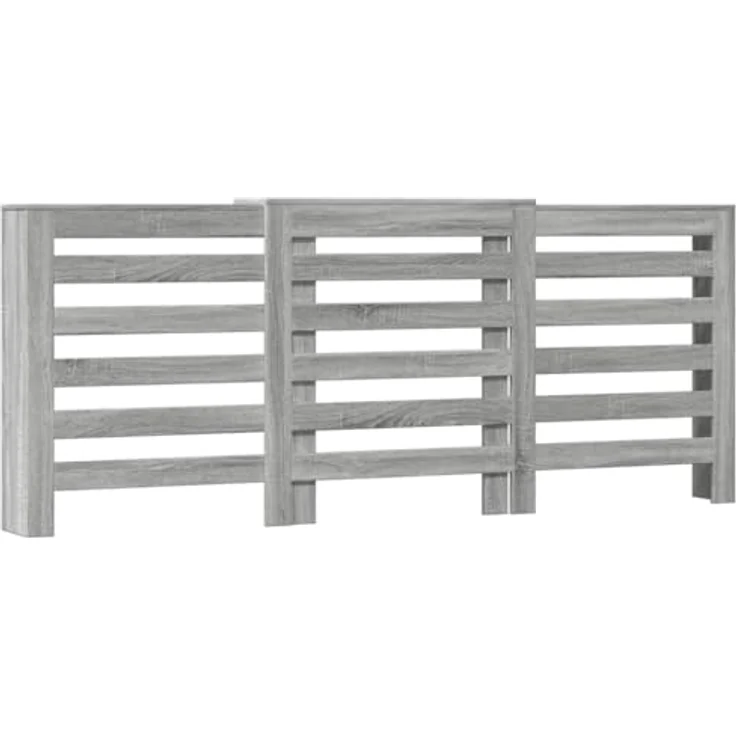 vidaXL Heizkörperverkleidung Grau Sonoma, Holzwerkstoff mit moderner Latten-Optik, 205x21,5x83,5 cm – Bild 1
