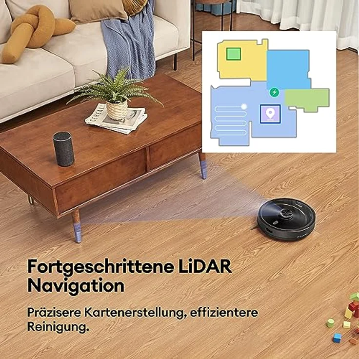 Ultenic T10 Elite Saugroboter mit Absaugstation Wischfunktion, Starke Saugkraft Staubsauger Roboter 2600 Pa, LiDAR Roboterstaubsauger Etagenkartierung, 160 Min lange Laufzeit, APP/Sprach/Fernbedienung – Bild 3