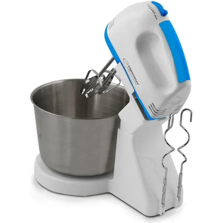 Esperanza BISCOTTI Handmixer mit Schüssel, 7 Geschwindigkeitsstufen, 150,00 W, Kneten, Schlagen, Rühren