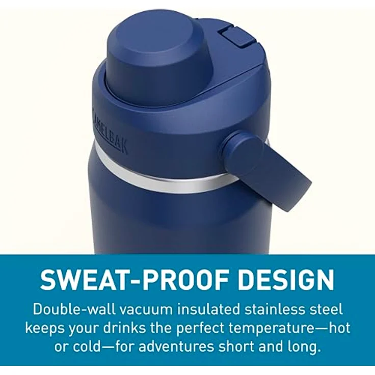 CamelBak Thrive Chug Wasserflasche, isolierter Edelstahl, 750 ml, auslaufsicher, schweißfest, marineblau – Bild 5