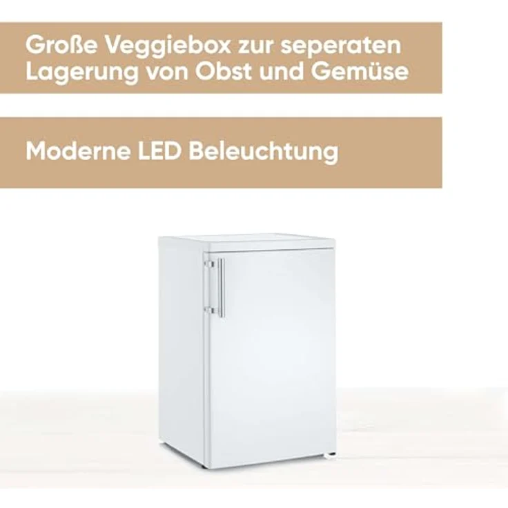 SEVERIN Table-Kombi-Kühlschrank, Veggiebox für Aufbewahrung von Obst und Gemüse, intergrierte LED-Beleuchtung, 120 L Nutzinhalt, weiß, TKS 8846 – Bild 2
