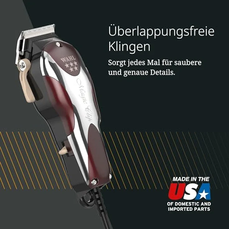 Wahl Haarschneidemaschine Netzbetrieb 2,4 m Kabel inkl. 8 Kammaufsätze, Schmieröl, Reinigungspinsel – Bild 6