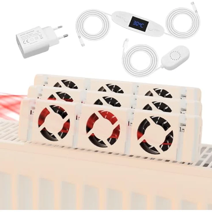 Clip'n'Shade Heizkörperventilator Triple Set mit 3x Ventilator – Effizienter Lüfter für Heizkörper | Heizungsventilator zur Heizkostenersparnis | Leiser Heizkörperlüfter für gleichmäßige Wärmeverteilung – Bild 1