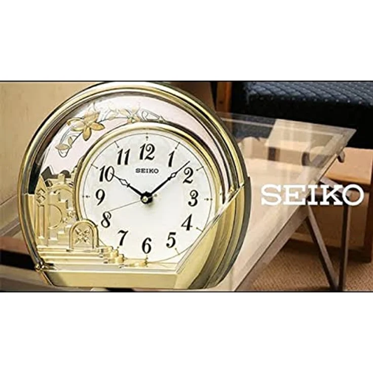 Seiko Pendeltischuhr QXN232G, elegante Quarzuhr für Wohnzimmer, Esszimmer, Arbeitszimmer und Büro – Bild 2