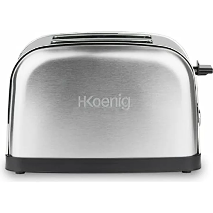 H.Koenig Scheiben TOAS7 2 Brotschlitze Toaster, Edelstahl, 7 Bräunungsstufen, Auftaufunktion, Stainless Steel, Silver, Extra breit