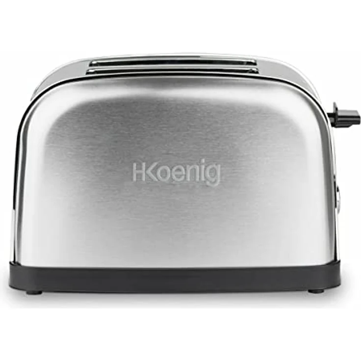 H.Koenig Scheiben TOAS7 2 Brotschlitze Toaster, Edelstahl, 7 Bräunungsstufen, Auftaufunktion, Stainless Steel, Silver, Extra breit – Bild 1