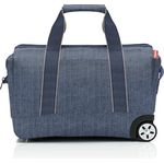 reisenthel Allrounder Trolley Herringbone Dark Blue – Vielseitige Arzttasche auf Rollen für Reisen, Arbeit oder Freizeit – 2-stufiger Teleskopgriff, 2 leichtgängige Rollen