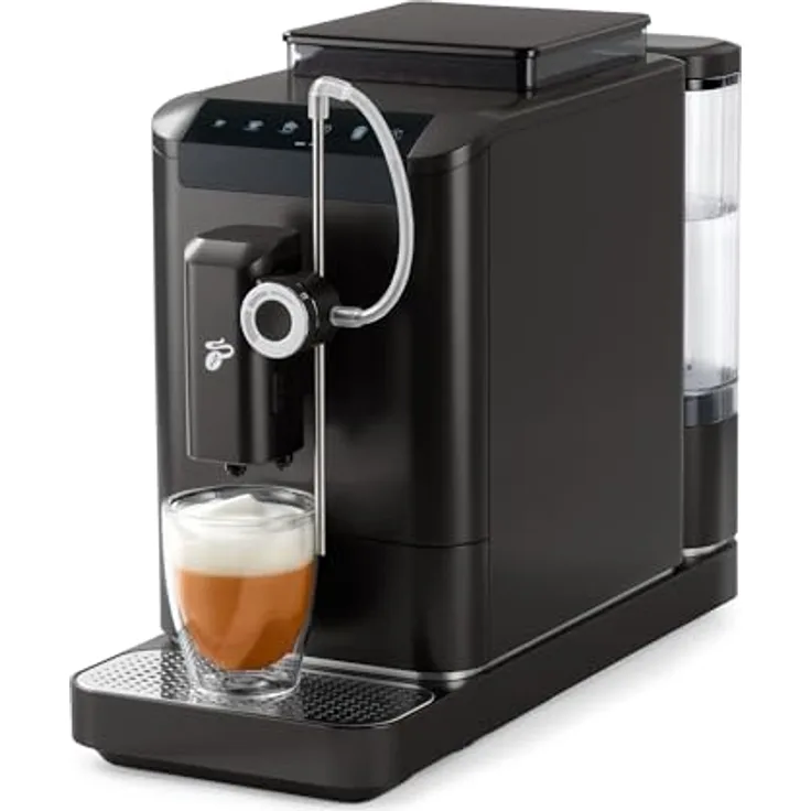 Tchibo Kaffeevollautomat Esperto2 Milk mit One-Touch Milchfunktion und 2-Tassen-Funktion für Espresso, Caffè Crema, Capuccino und Milchschaum, Granite Black