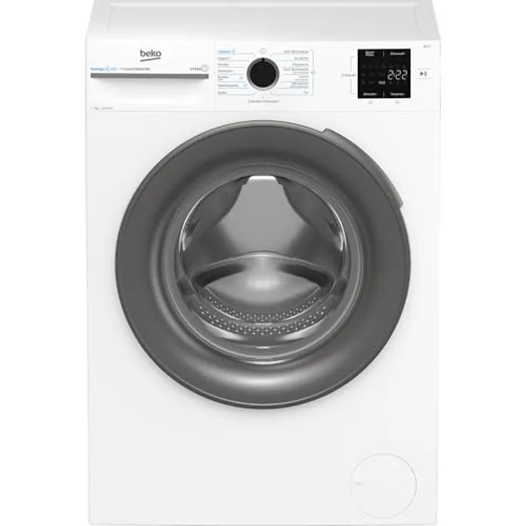 Beko BM3WFU4741W1 Waschmaschine, 7kg Frontlader mit SteamCure, Coldwash und ProSmart Inverter Motor, Weiß
