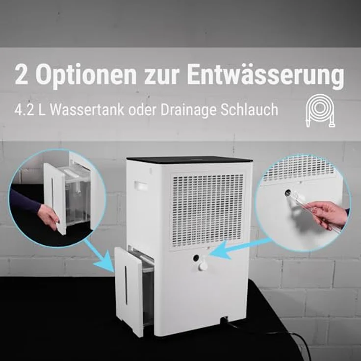 Stadler Form L-040E Luftentfeuchter, 20 l/h, für Räume bis 70 m², Titanium, WiFi, geräuscharmer Nacht-Modus, digitale Steuerung via App – Bild 5