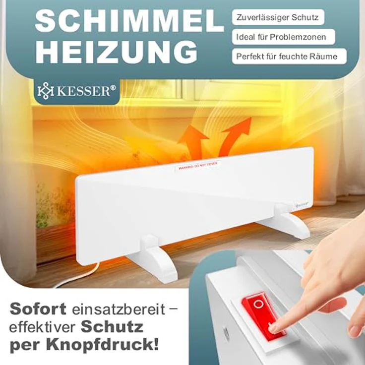 KESSER® Anti-Schimmel Infrarotheizung 50 W, spritzwassergeschützt IP54, modular erweiterbar für effektive Schimmelbekämpfung – Bild 3