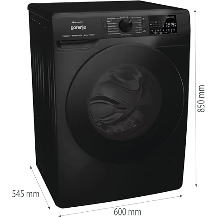 Gorenje WPNEI94A1DTSB, Waschmaschine mit Dampffunktion, 9 kg, 1400 U/min, WLAN-Steuerung, Hygiene-Programm, Kindersicherung, Schwarz – Bild 2