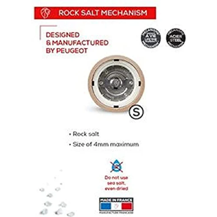 PEUGEOT Salzmühle DAMAN 16 cm, Olivenholz, uSelect Zirkonia-Mahlwerk, präzise Mahlgradeinstellung – Bild 3