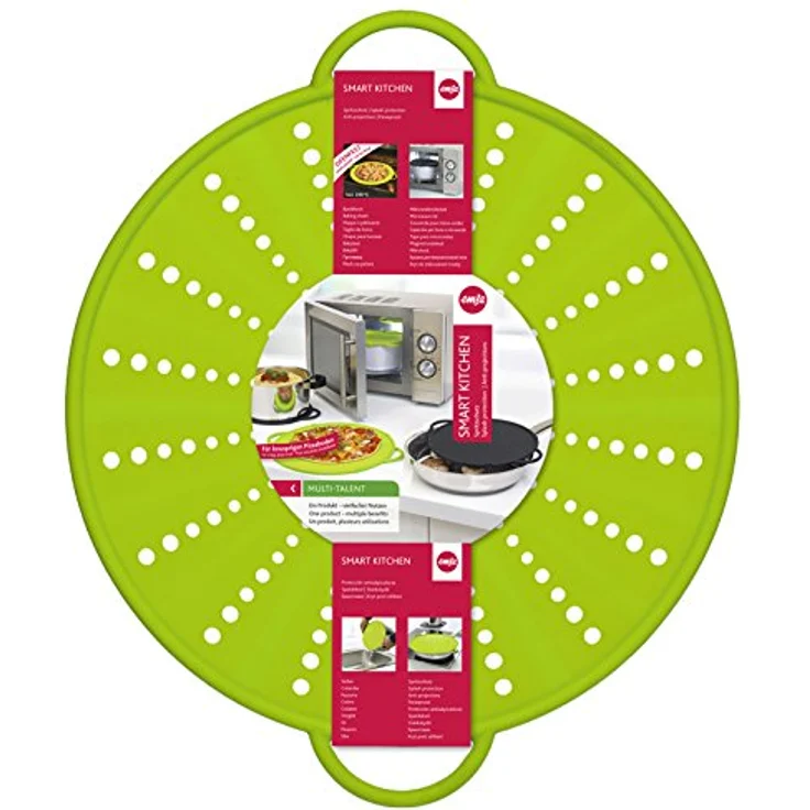 Emsa 514558 Spritzschutz, Ø 31 cm, Silikon, Grün, Smart Kitchen – Bild 3