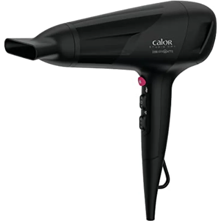 Calor Studio Dry Haartrockner, EffiWatt-Technologie für reduzierten Energieverbrauch, 6 Geschwindigkeits-/Temperatureinstellungen, Hub, Frischlufttaste, abnehmbarer Grill hinten CV5803C0
