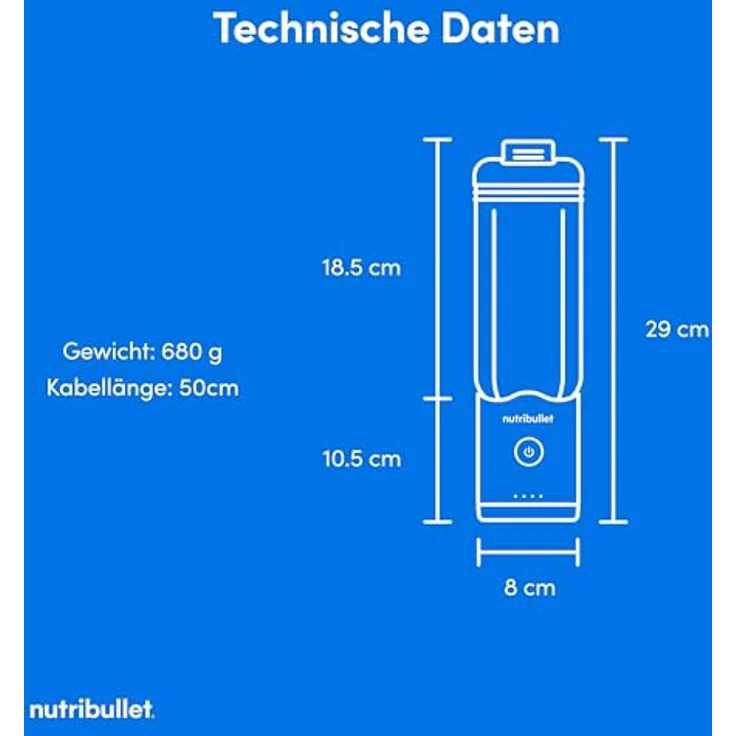 nutribullet Smoothie-Maker NB Flex Portable NBP013GR, Elektromixer in Grün mit 590 ML BPA-freiem Behälter und klappbarem Deckel – Bild 10