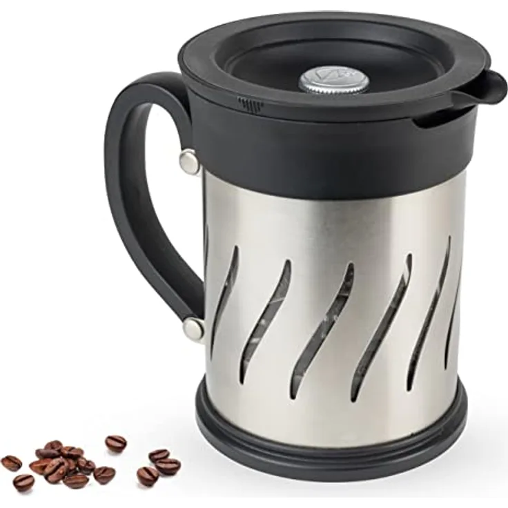 Peugeot Paris Press 2 in 1 Kaffeemühle + Frenchpress aus Edelstahl I Hochwertige Kaffeemühle manuell mit Kaffeebereiter French Press I Praktische Kaffeemaschine To Go I Kaffeezubehör