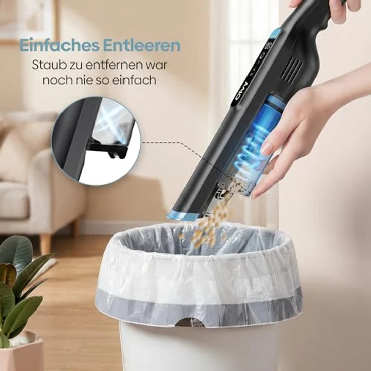 Olvy HC32 PRO Handstaubsauger Kabellos, 250 W, 22 kPa Saugkraft, 3 Saugstufen, LCD-Display, HEPA-Filter, Zubehör für Haus & Auto – Bild 5