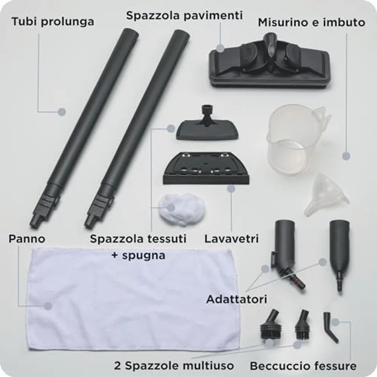 Ariete 4146 XVapor Deluxe, mobiler Dampfreiniger mit 5 bar, integrierten Zubehörfach, 1500 W, 6 m Kabel, blau – Bild 4