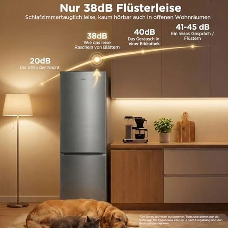 Midea 270L Kühlschrank mit -24°C Gefrierfach, Total No Frost, 180 cm, 41 dB, All-Around Cooling, LED-Beleuchtung – Bild 4