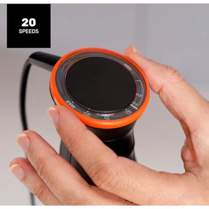 Taurus BAPI 1200 Rocket - Stabmixer 1200W | 20 Geschwindigkeitsstufen | Turbofunktion | Edelstahlklingen | Doppel-Schneebesen | Ergonomisches Design | 500 ml Messbecher - Robustheit – Bild 3