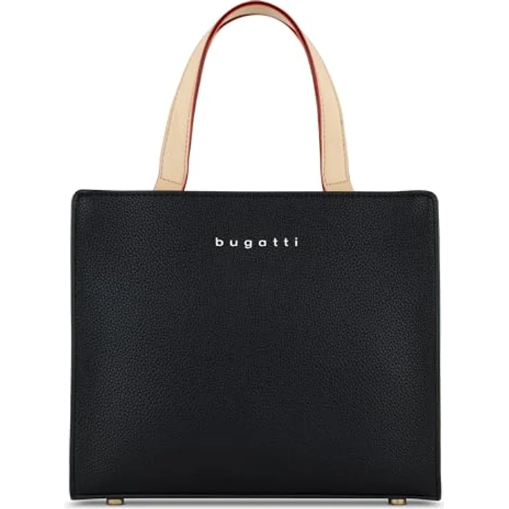 bugatti Ella Mini Tote Bag - Damen-Kunstledertasche in Schwarz mit abnehmbarem Schultergurt und eleganten Design, 23 x 8,5 x 19,5 cm – Bild 1