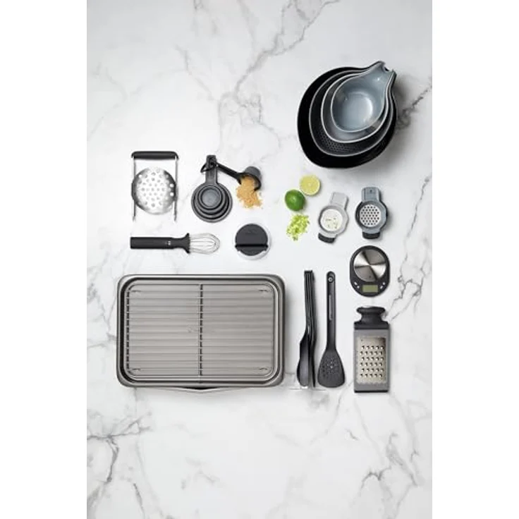 masterclass Smart Space Antihaftbeschichtetes Backgeschirr-Set, Karbonstahl, stapelbar, 7-teilig, grau, 41 x 31 x 10.5 cm, 7 – Bild 3