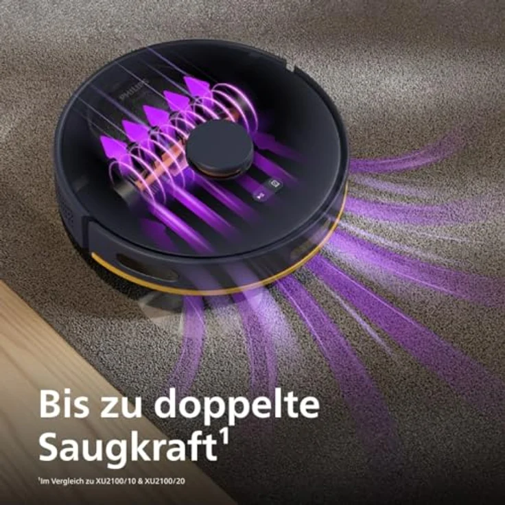 Philips Nass-Trocken-Saugroboter XU2100/25 2000 Series 2. Gen, 6000pa Saugkraft, Teppich-Boost, inkl. Entleerungsstation und LDS-Radarnavigationssystem, mit HomeRun App – Bild 3