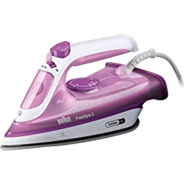 Braun FreeStyle 3 FI3124 PU, Dampfbügeleisen mit FreeGlide 3D Technologie, SuperCeramic Sohle, Ultimate FastClean, Abschaltautomatik, Vertikaldampf, Violett – Bild 1