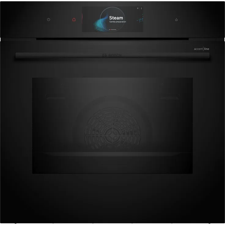 Bosch Serie 8 HSG958DB1, Einbaubackofen mit 71 l Volumen, 30 - 250 °C, 4D Heißluft, Grill und Pizzastufe, TFT Touchdisplay Pro, Energieeffizienzklasse A+