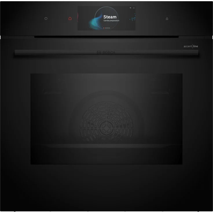 Bosch Serie 8 HSG958DB1, Einbaubackofen mit 71 l Volumen, 30 - 250 °C, 4D Heißluft, Grill und Pizzastufe, TFT Touchdisplay Pro, Energieeffizienzklasse A+