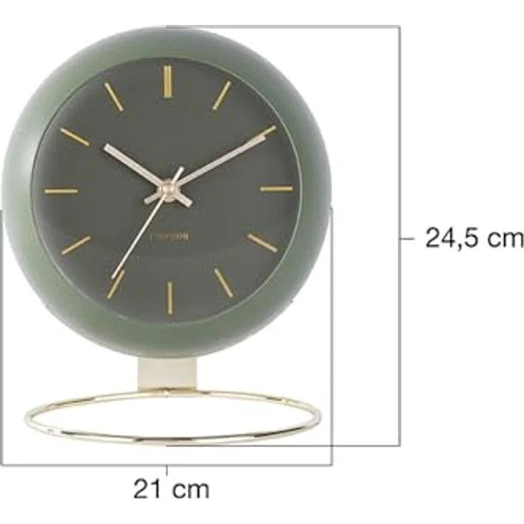 Karlsson Globe Tischuhr, Grüne Metalluhr im runden Design, 21x24.5x14 cm, perfekte Raumdekoration – Bild 5