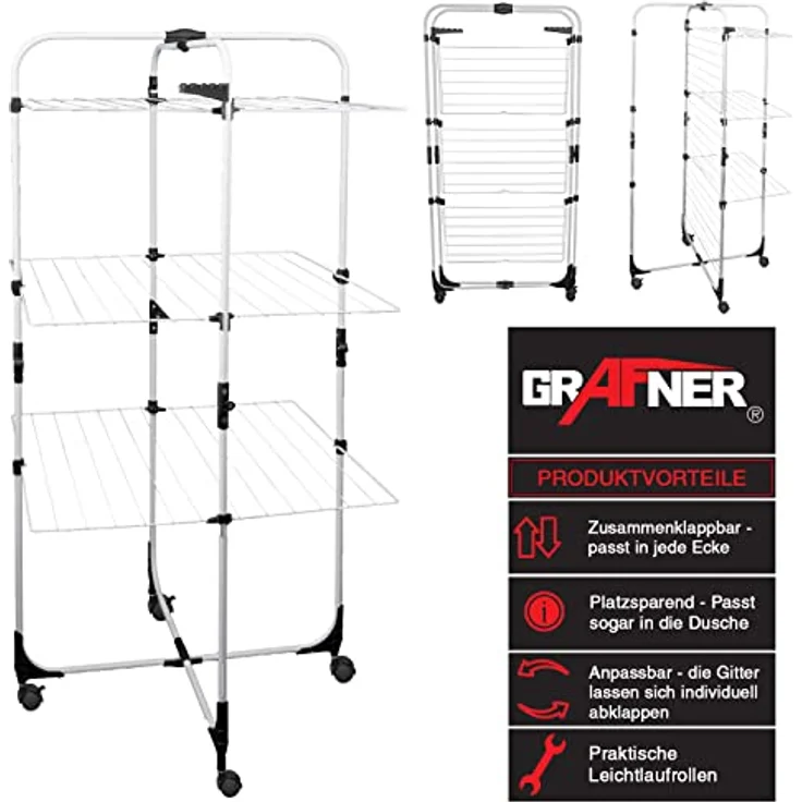Grafner Turmwäscheständer Turmtrockner TS11014 – Bild 2