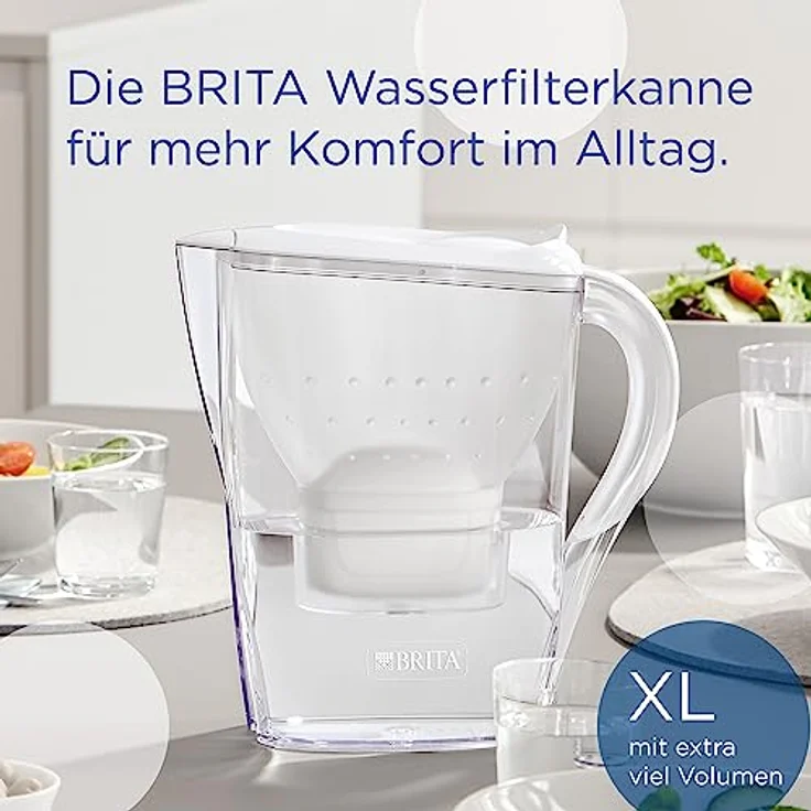 BRITA Wasserfilter-Kanne Marella XL weiß (3,5l) inkl. 1x MAXTRA PRO All-in-1 Kartusche – Filter zur Reduzierung von Kalk, Chlor, Blei, Kupfer & geschmacksstörenden Stoffen im Wasser – Bild 2