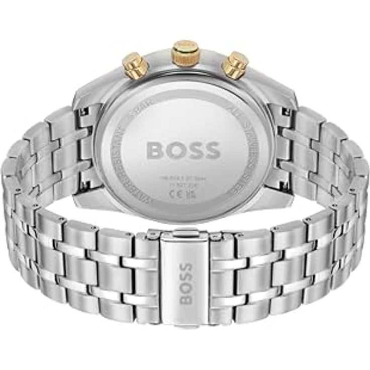BOSS Chronograph Quarz Uhr für Herren Kollektion SKYTRAVELLER mit Silbernes Edelstahlarmband - 1514195, grünes Sunray-Effekt-Zifferblatt – Bild 3