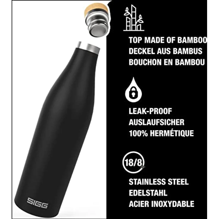 SIGG Trinkflasche Meridian Black 0,7L Thermosflasche, schwarz – Bild 3