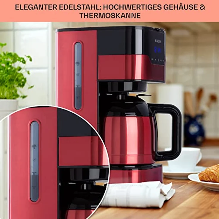Kaffeemaschine Arabica 800W EasyTouch Control Rot – Bild 4